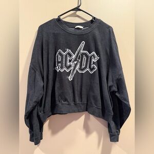 AC/DC Black Cropped Sweatshirt